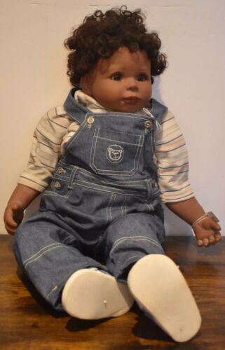 Vintage Monika Peter-Leicht Artist Doll – Jonny, Lifelike Black Toddler, Limited Edition, 70cm