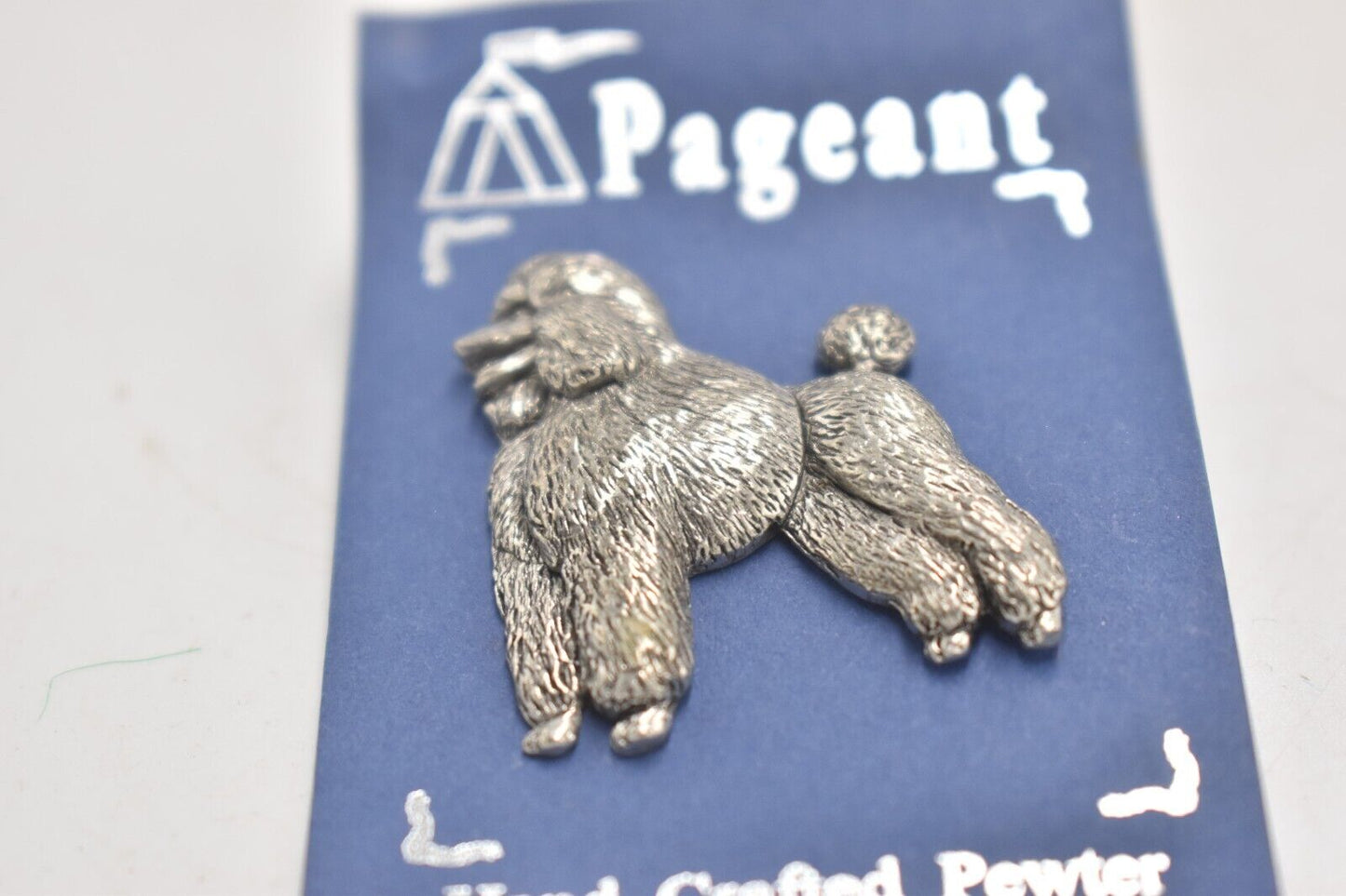 Vintage Pageant Pewter Poodle Dog Brooch – Women's Costume Jewellery, 4cm