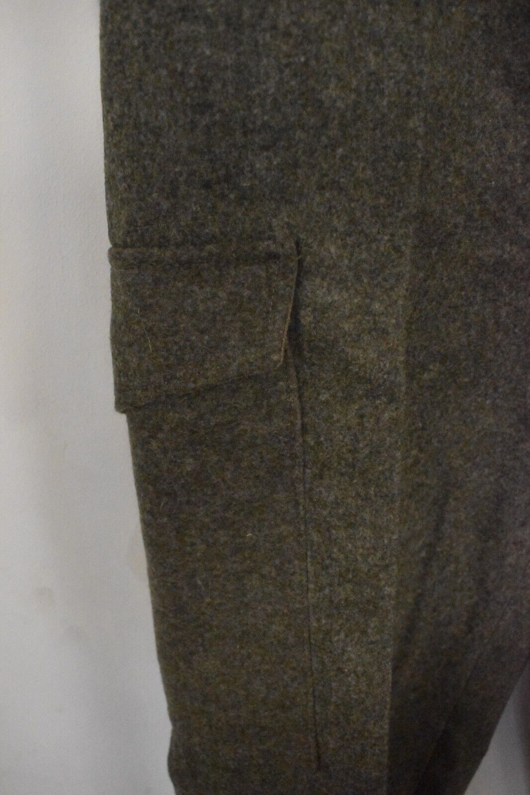 Swedish Army WWII Olive Grey Wool Field Trousers with Leather Straps Dated 1941