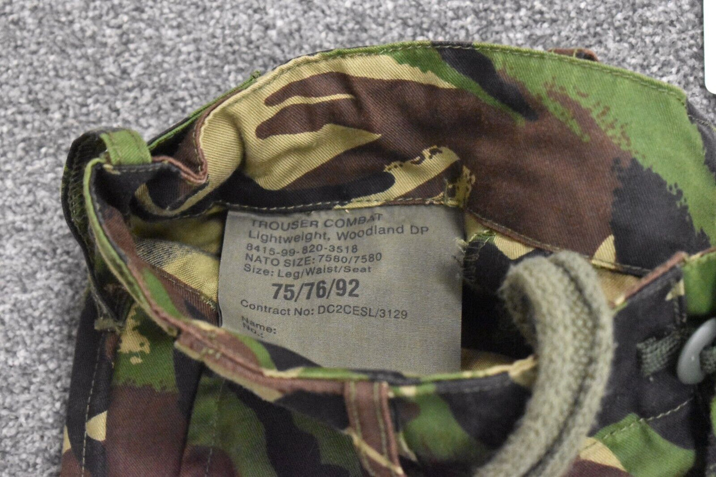 British Army DPM Lightweight Woodland Camo Combat Trousers – Size 75/76/92