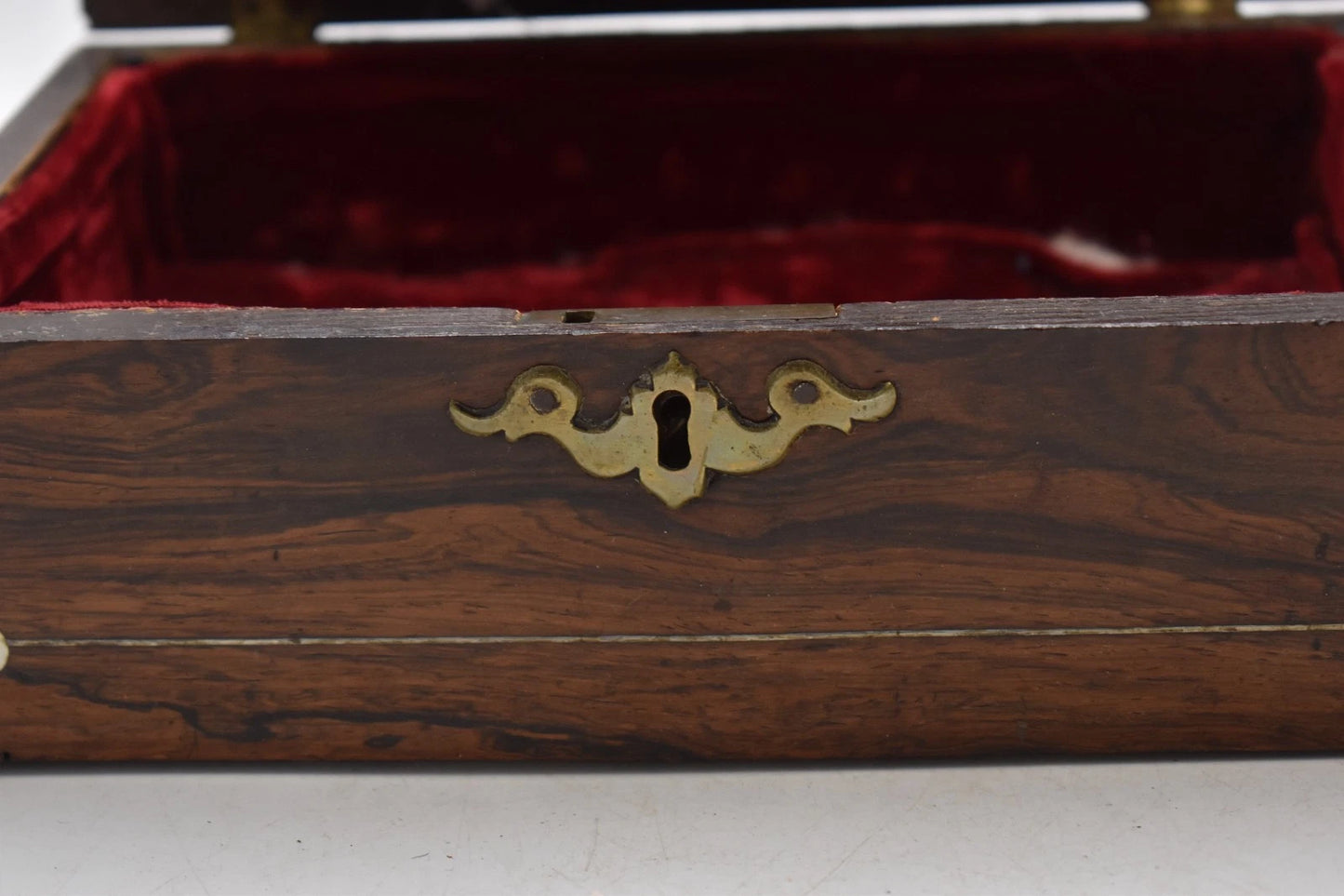 Antique French Rosewood Jewellery Box Mother of Pearl Inlay