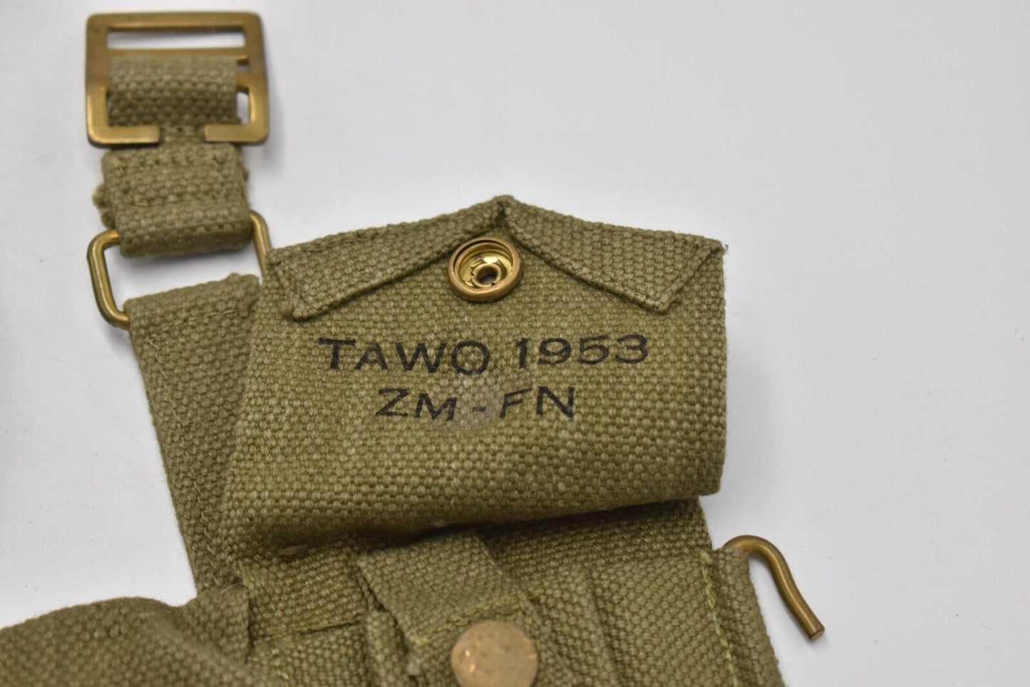 Belgian Army 1953 Dated Double Ammunition Pouches – Original Military Webbing