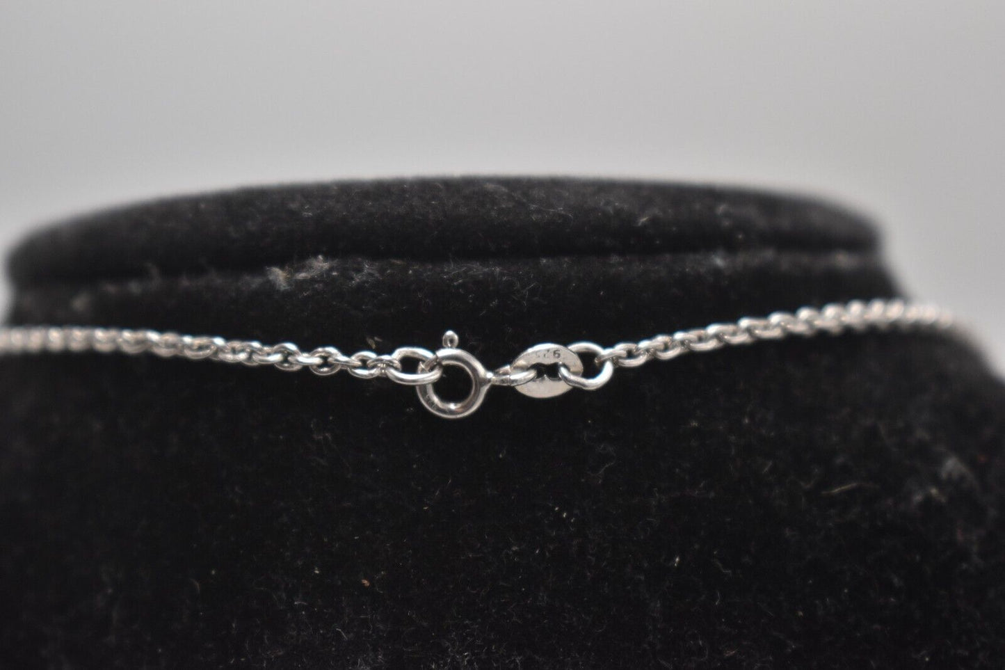 Vintage Modern Minimalist Sterling Silver 925 Lichen Pendant Necklace 56cm