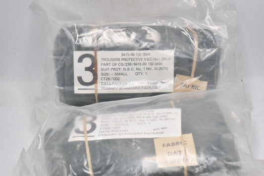 British Army NBC Suit No.1 Mk3 – Size Small – Smock & Trousers – Sealed & Unused