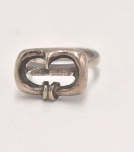 Vintage Sterling Silver 925 Belt Buckle Ring – Size L