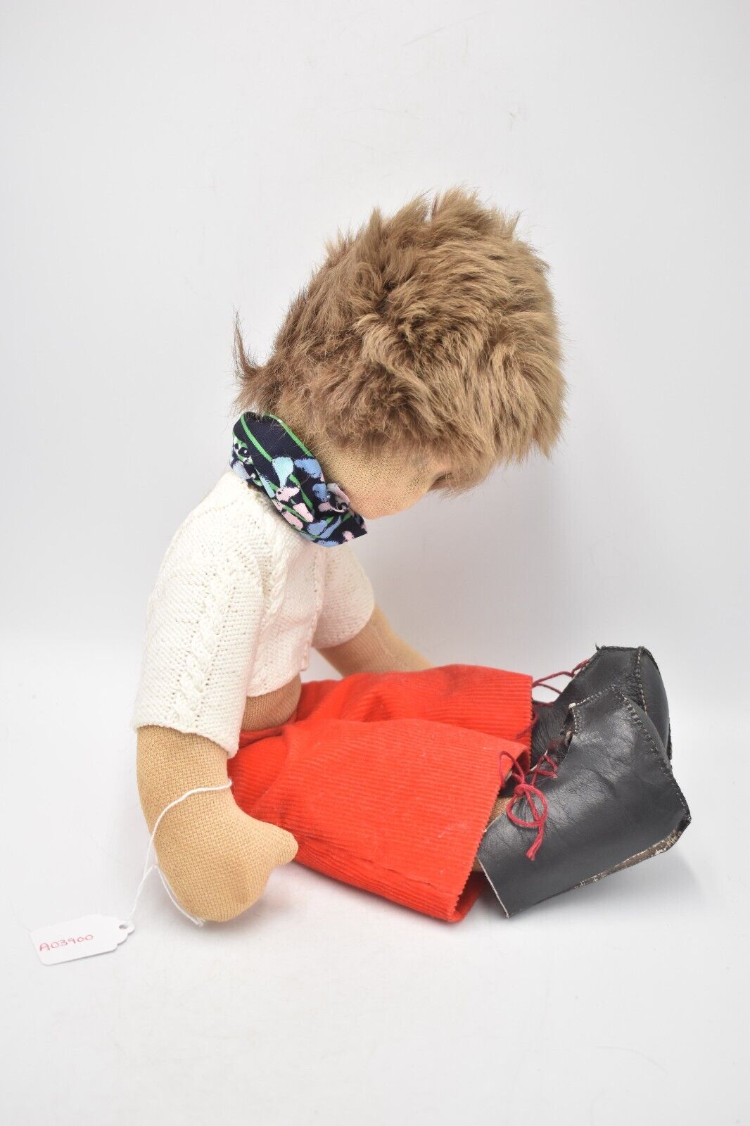 Vintage Felt Rag Doll with Clothes - 42cm