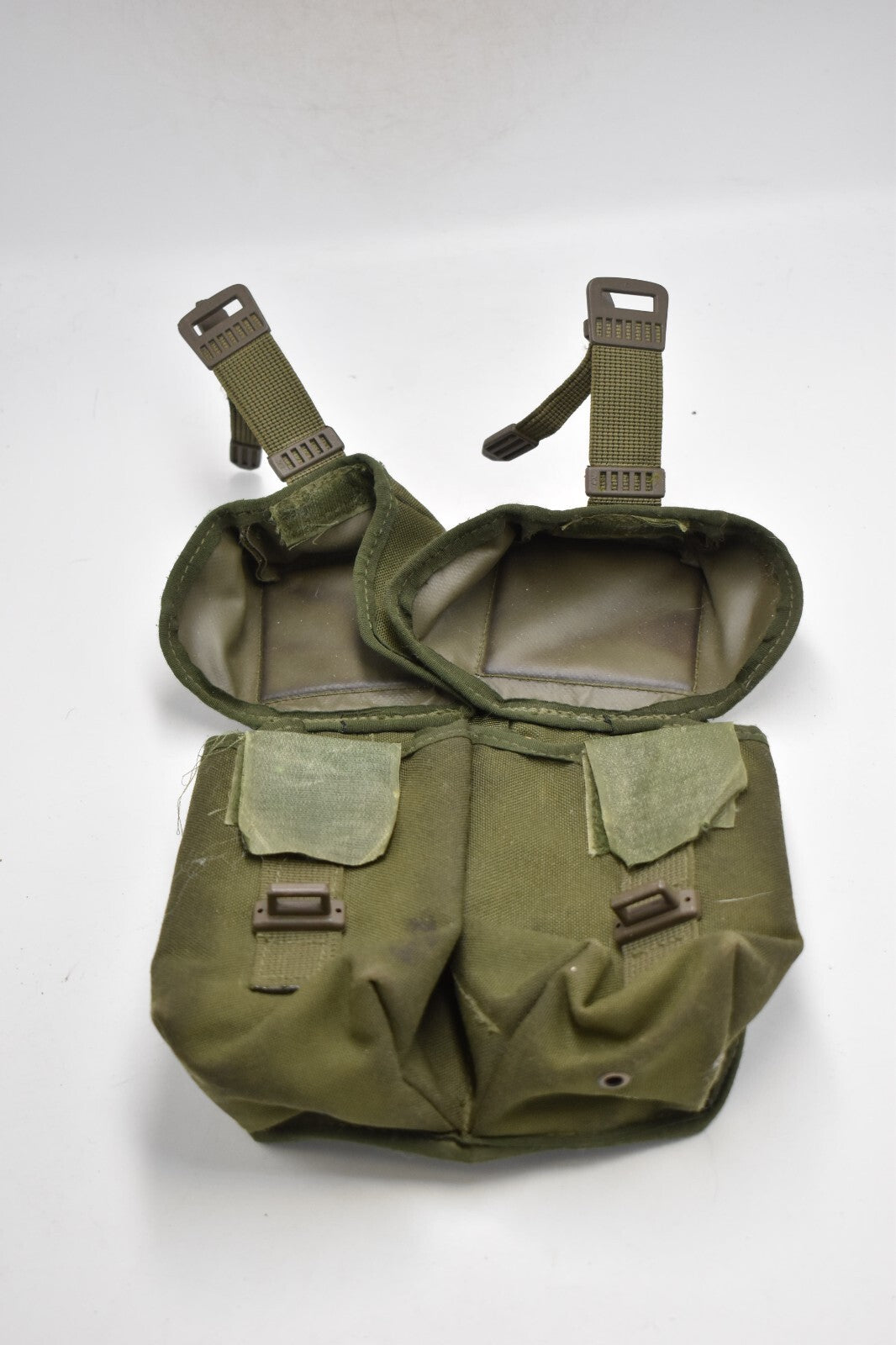British Army Olive Green PLCE Right Hand Double Ammunition Pouch Dated 1990