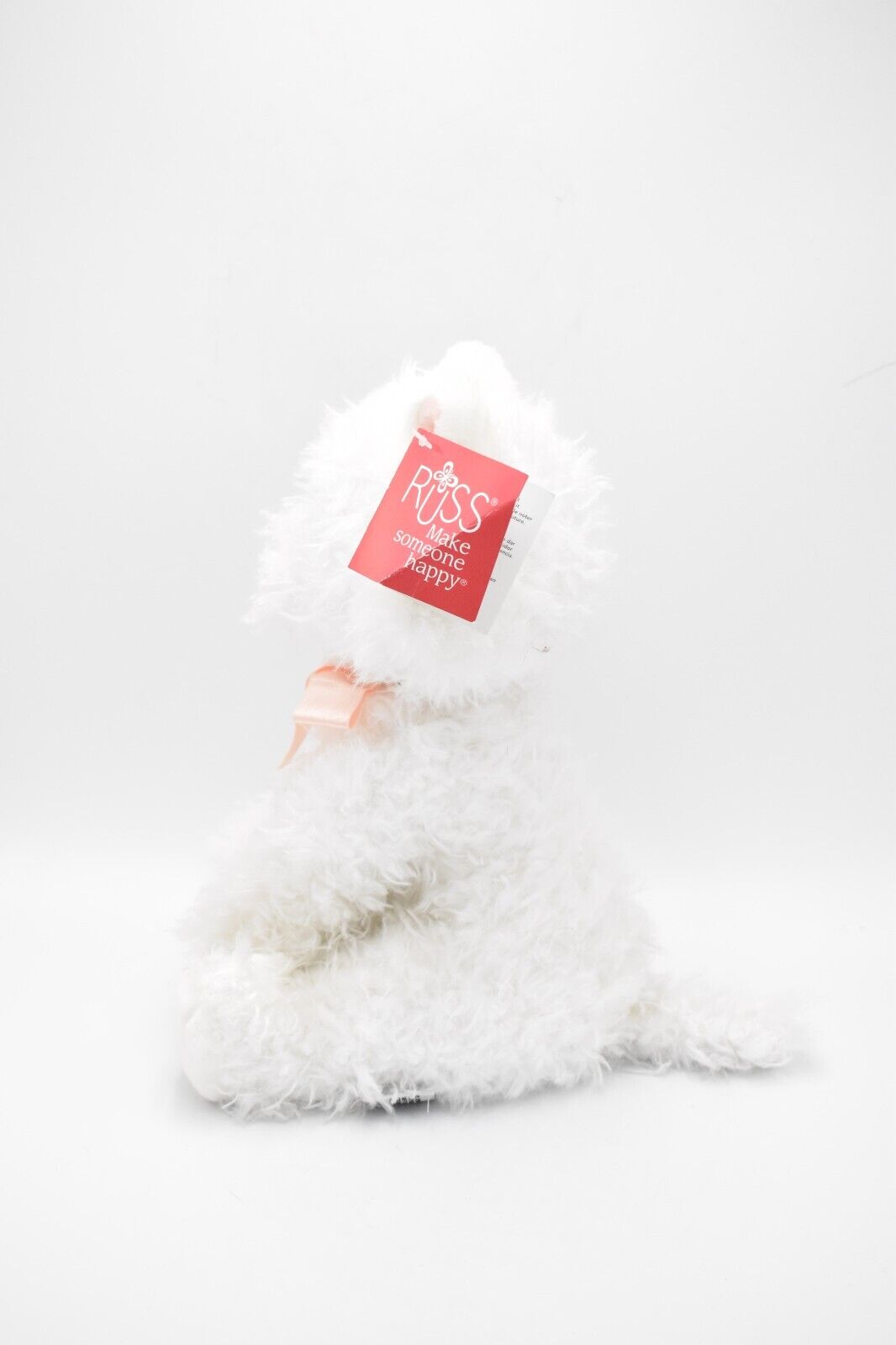 Russ Berrie Fuffi White Cat Teddy Bear Retired Tagged Soft Plush Toy