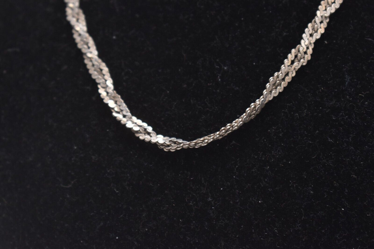 Vintage Sterling Silver 925 3 Strand Braided Necklace – 40cm
