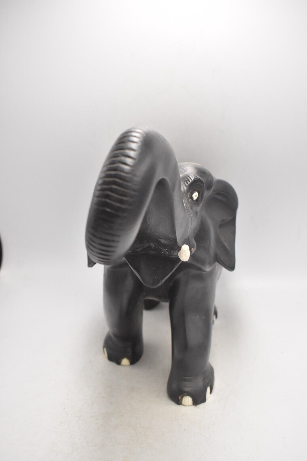 Antique Vintage Black Wood Ebony Decorative Elephant Statue Figurine – 4.7KG