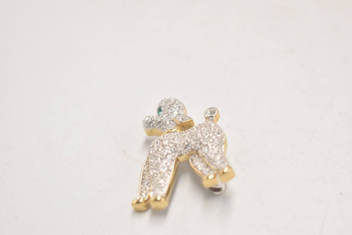 Vintage Poodle Dog Gold Plated and Diamante Brooch – Women's Jewellery