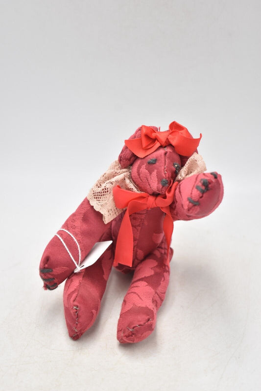 Vintage Artist Hand-Made Teddy Bear – Silk, Button Joints, Fully Jointed – 20cm