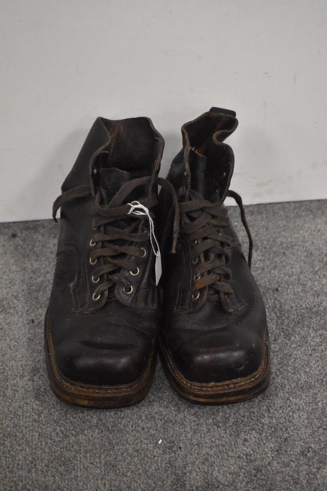 Vintage Norwegian Military Brown Leather Combat Boots – UK Size 6
