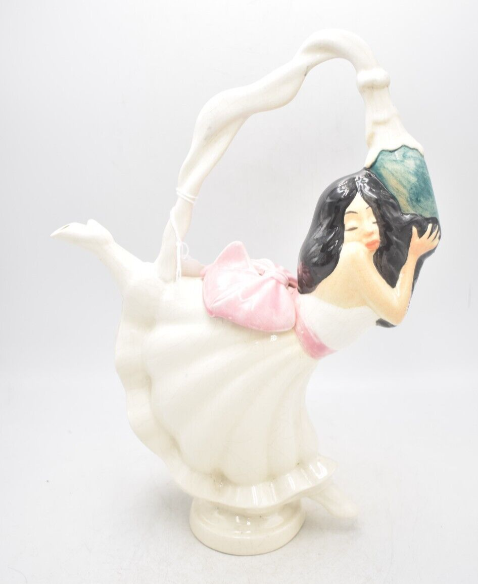 Vintage 1980s Torpor Ware Lady Popping Champagne Teapot - Decorative Collectible