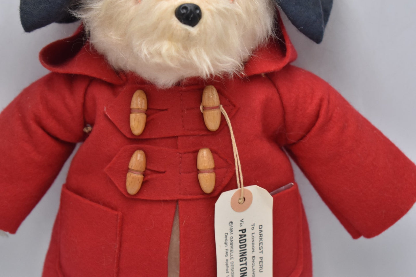 Vintage 1981 Gabrielle Paddington Bear – 35cm – Original Coat, Hat & Tag