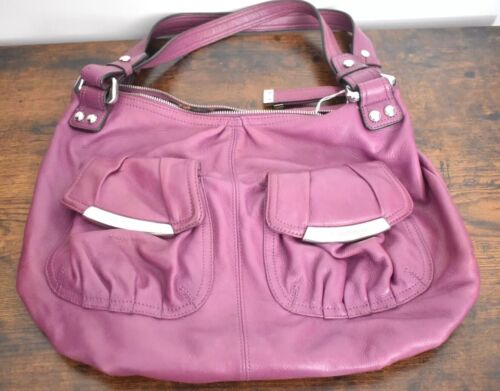 Vintage B. Makowsky Ladies Soft Purple Leather Medium Tote Handbag