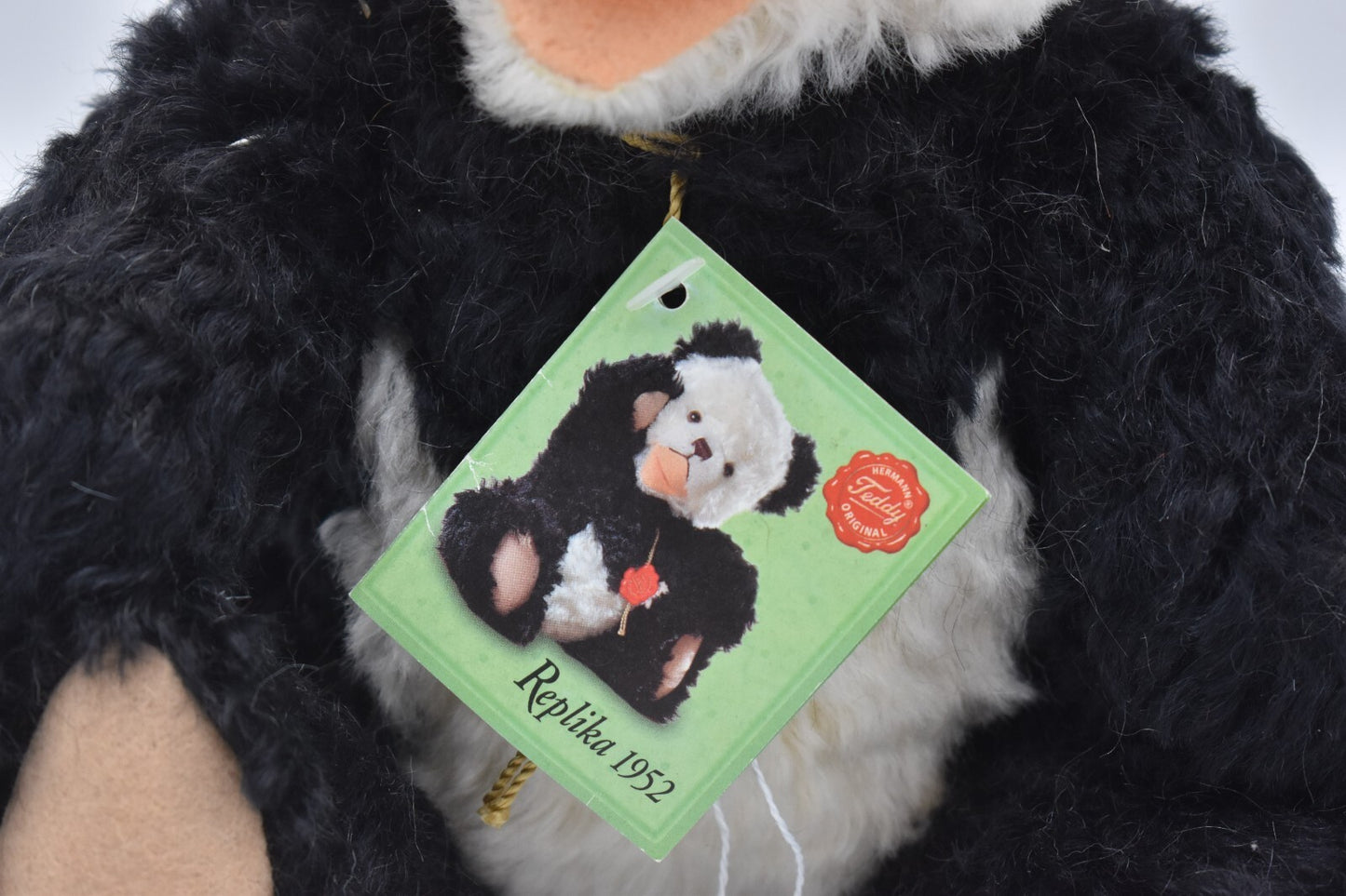 Hermann Replica 1952 Panda Teddy Bear – Retired & Tagged, Mohair