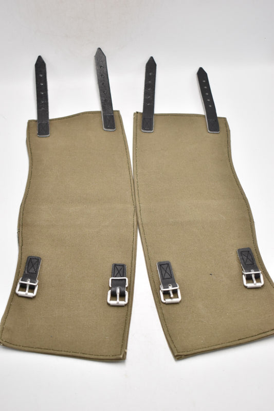 Vintage German Army Leather & Canvas Gaiters