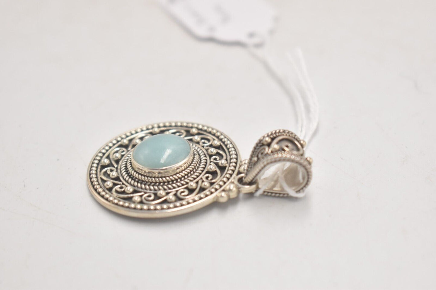 Vintage Suarti Bali BA Sterling Silver 925 & Lapis Lazuli Blue Necklace Pendant