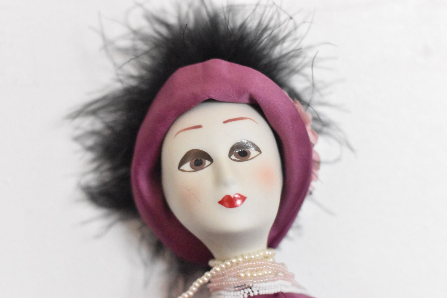 Vintage Porcelain Doll – Creepy Haunted Doll with High Heels & Silk Outfit