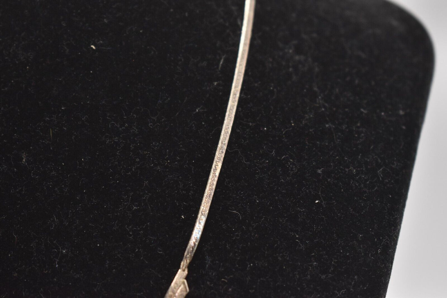 Vintage Sterling Silver 925 Herringbone Necklace 40cm