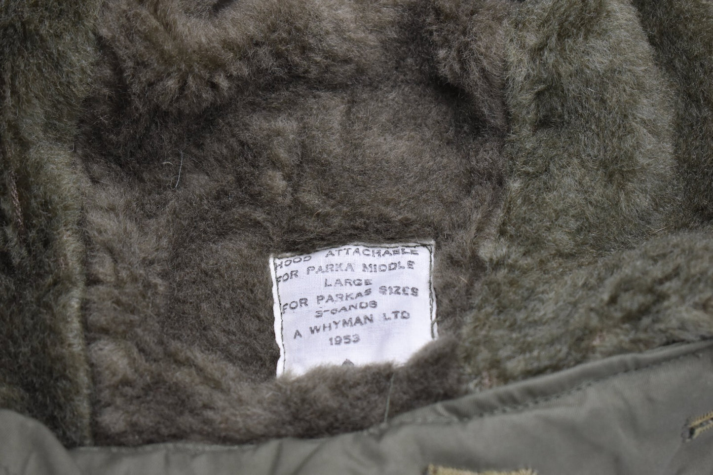 British Army Middle Parka Hood 1950s–60s Combat Jacket Hood