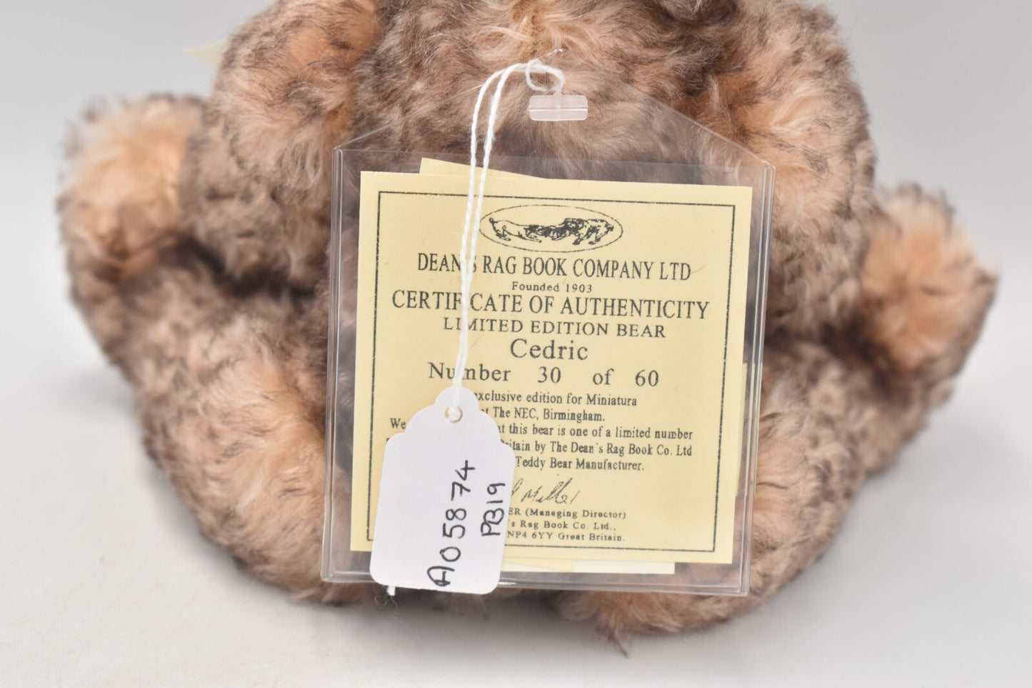 Deans Rag Book Co Cedric Teddy Bear – Limited Edition #30 of 60 – Mohair