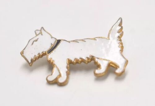 Vintage White Scottie Dog Pin Badge/Brooch