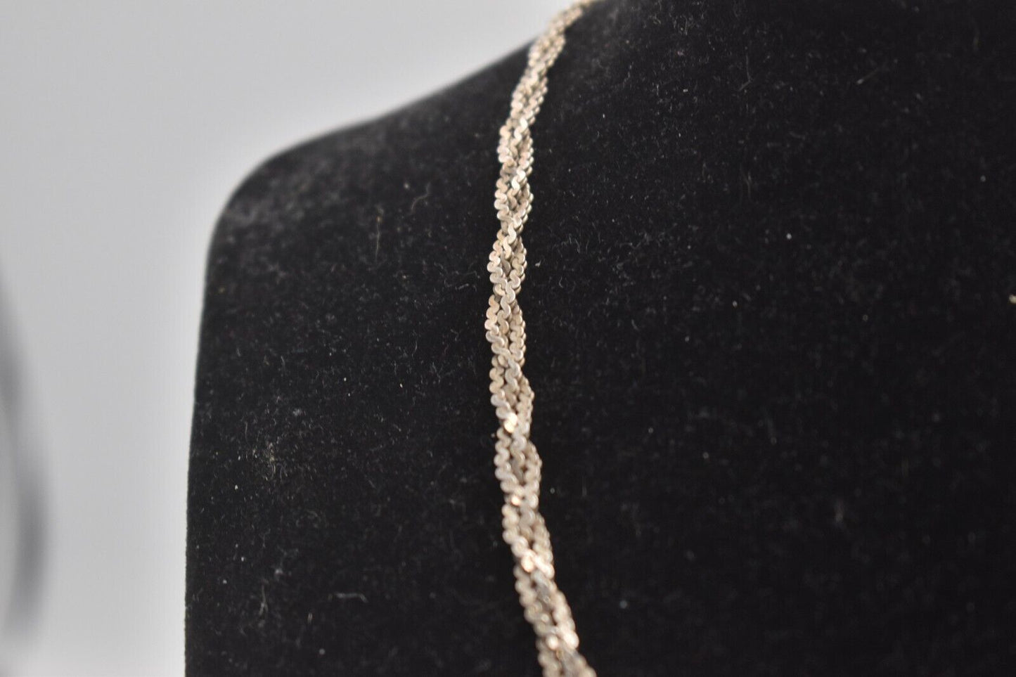 Vintage Sterling Silver 925 3 Strand Braided Necklace – 40cm