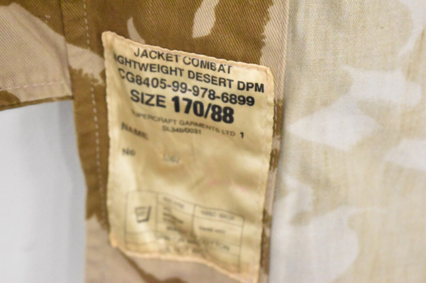 British Army Desert DPM Lightweight Tropical Combat Shirt/Jacket – Size 170/88