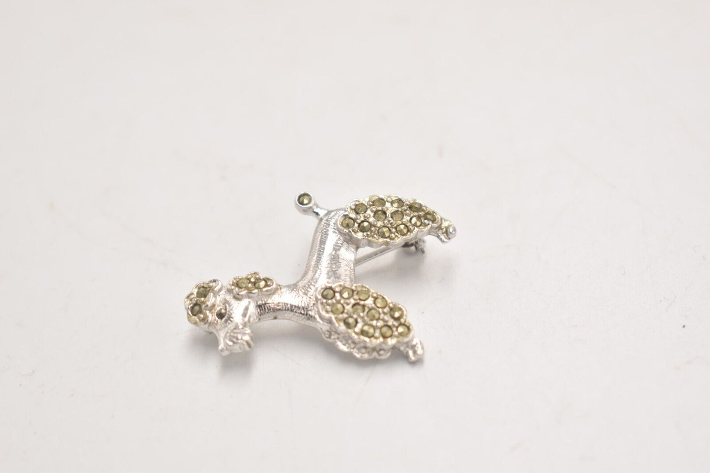 Vintage Silver Tone and Marcasite Poodle Dog Brooch – Women's Jewellery