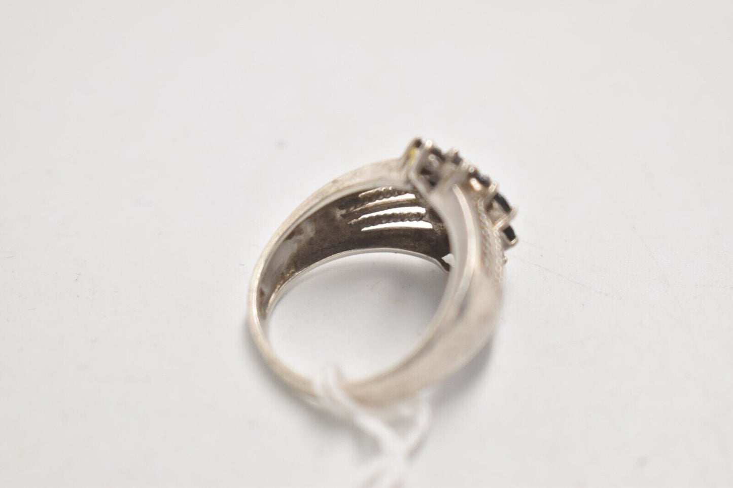 Vintage Sterling Silver 925 and Black Onyx Cluster Ring - Size U