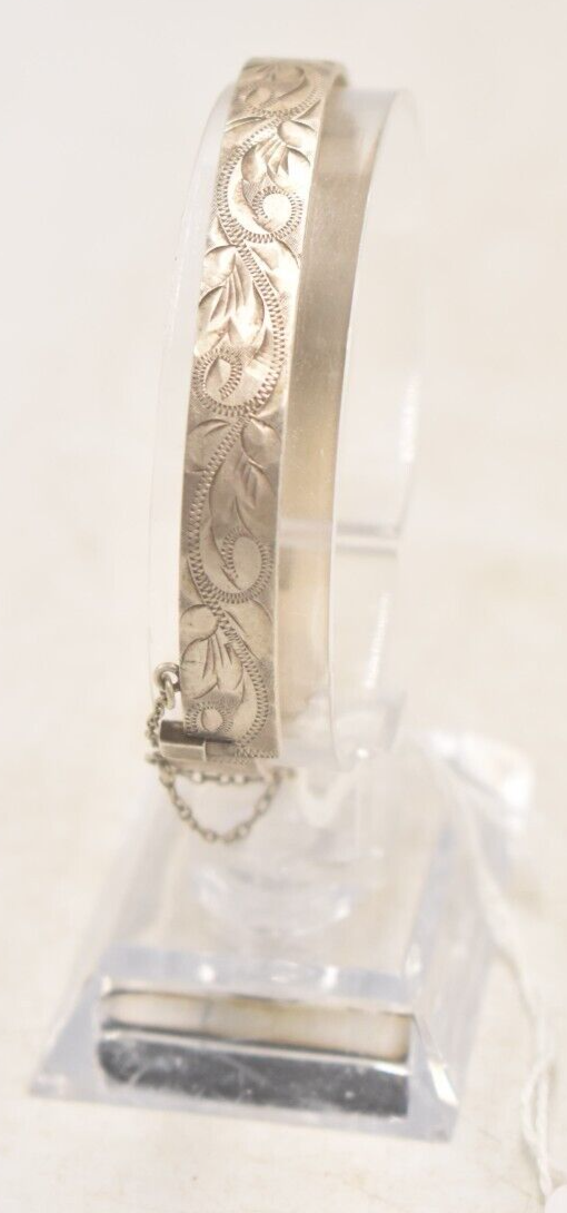 Vintage Sterling Silver 925 Hinged Bangle Bracelet – B Ltd – Birmingham 1983
