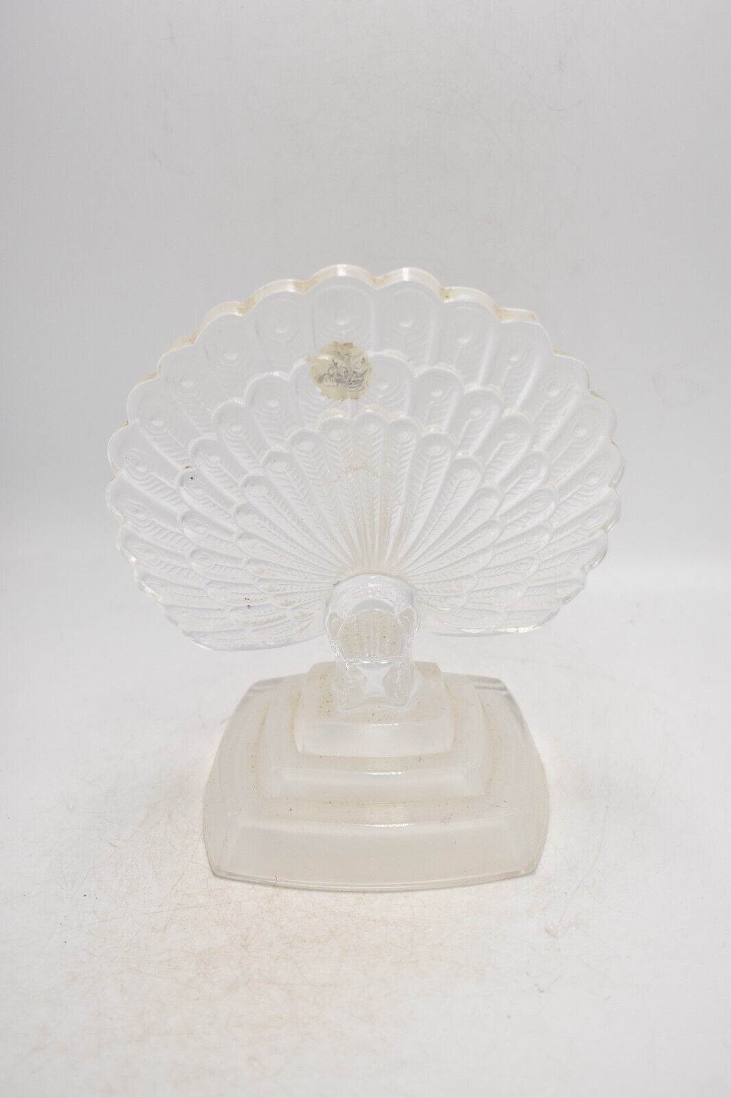 Vintage Cristal d’Arques Lead Crystal Peacock Ornament Figurine Clear Glass