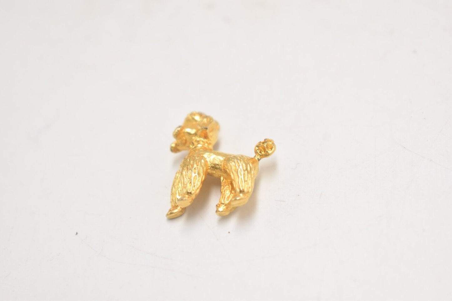 Vintage Gold Metal Poodle Dog Necklace Pendant 9.12g