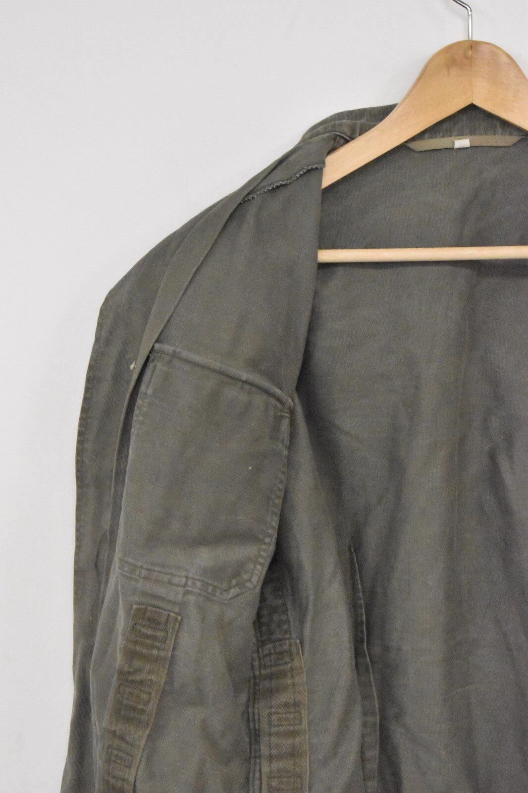 Vintage German Army Olive Moleskin Shirt – 40" Chest – Military Surplus Utility