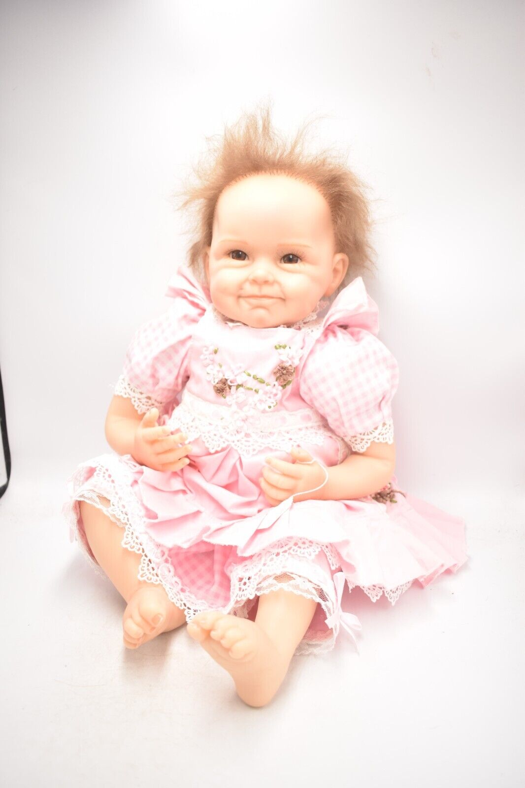 Vintage Reborn Baby Girl by Andrea Arcello – Lifelike, Rooted Hair, Artist Doll