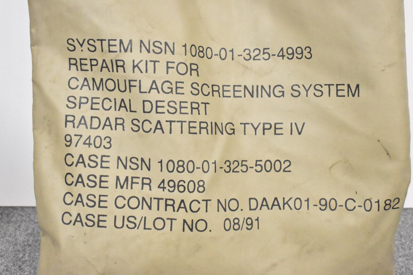 British Army Repair Kit for Camouflage Screening System Desert Radar Scattering