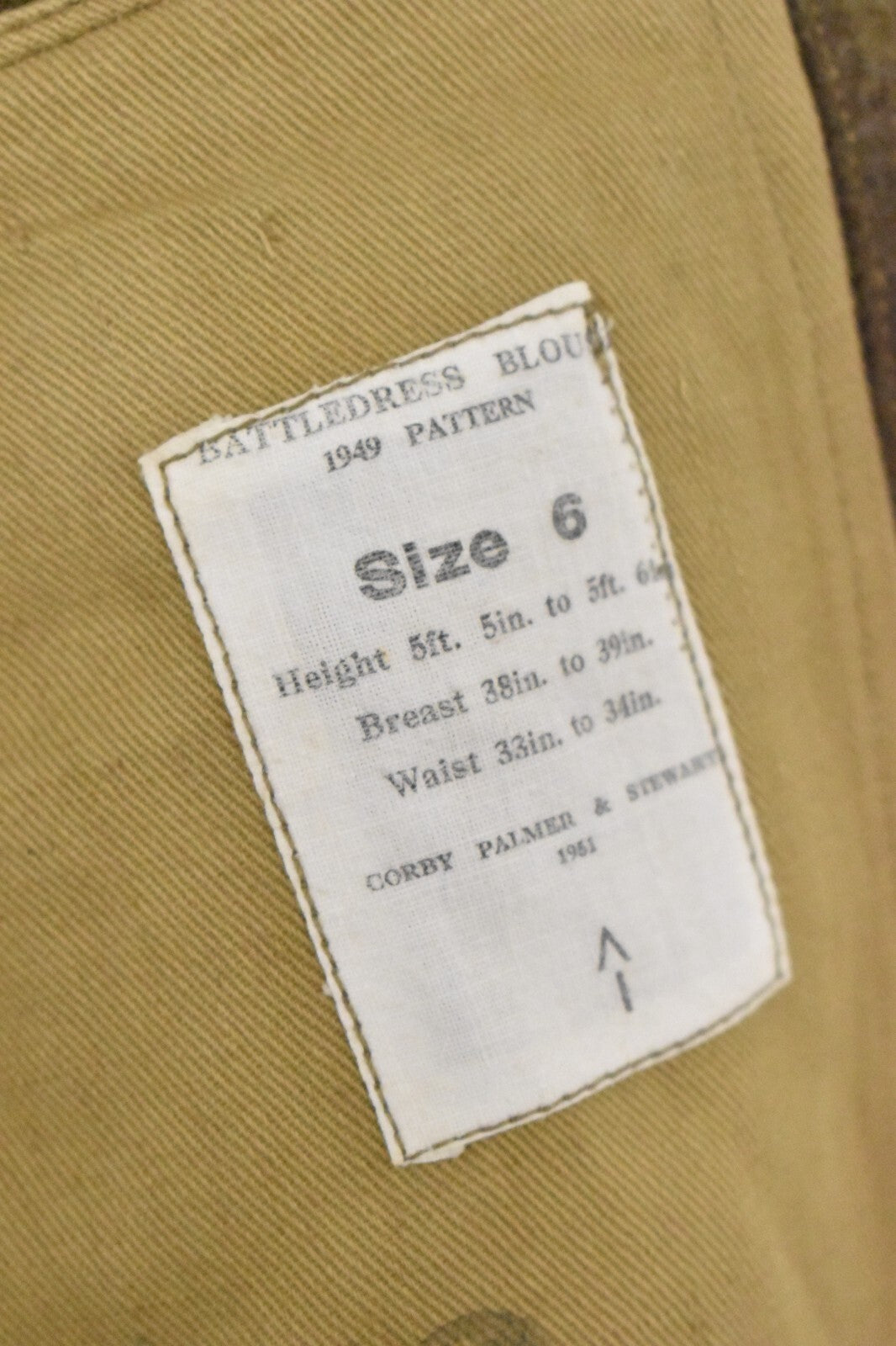 Vintage British Army 1949 Pattern Battledress Blouse Dated 1951 – Chest 38-39"
