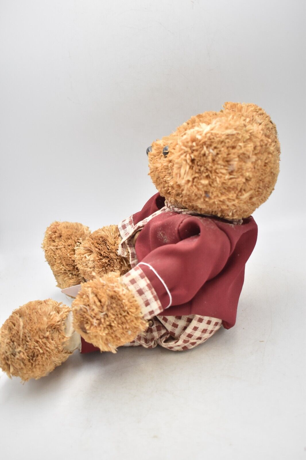 Vintage Sage Wooden Bristle Teddy Bear – 30cm