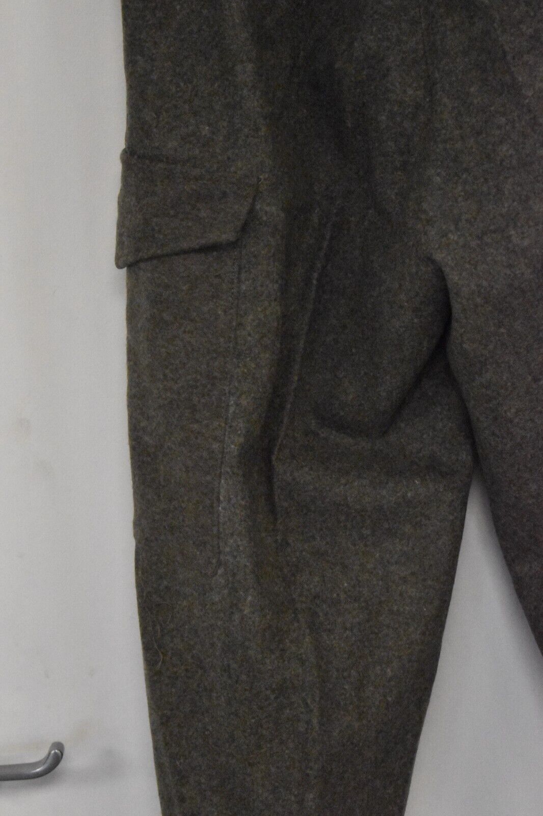 Swedish Army WWII Olive Grey Wool Field Trousers with Leather Straps Dated 1941