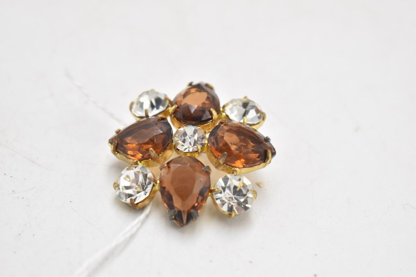 Vintage Smokey Quartz and Glass Brooch – Ladies Costume Jewellery