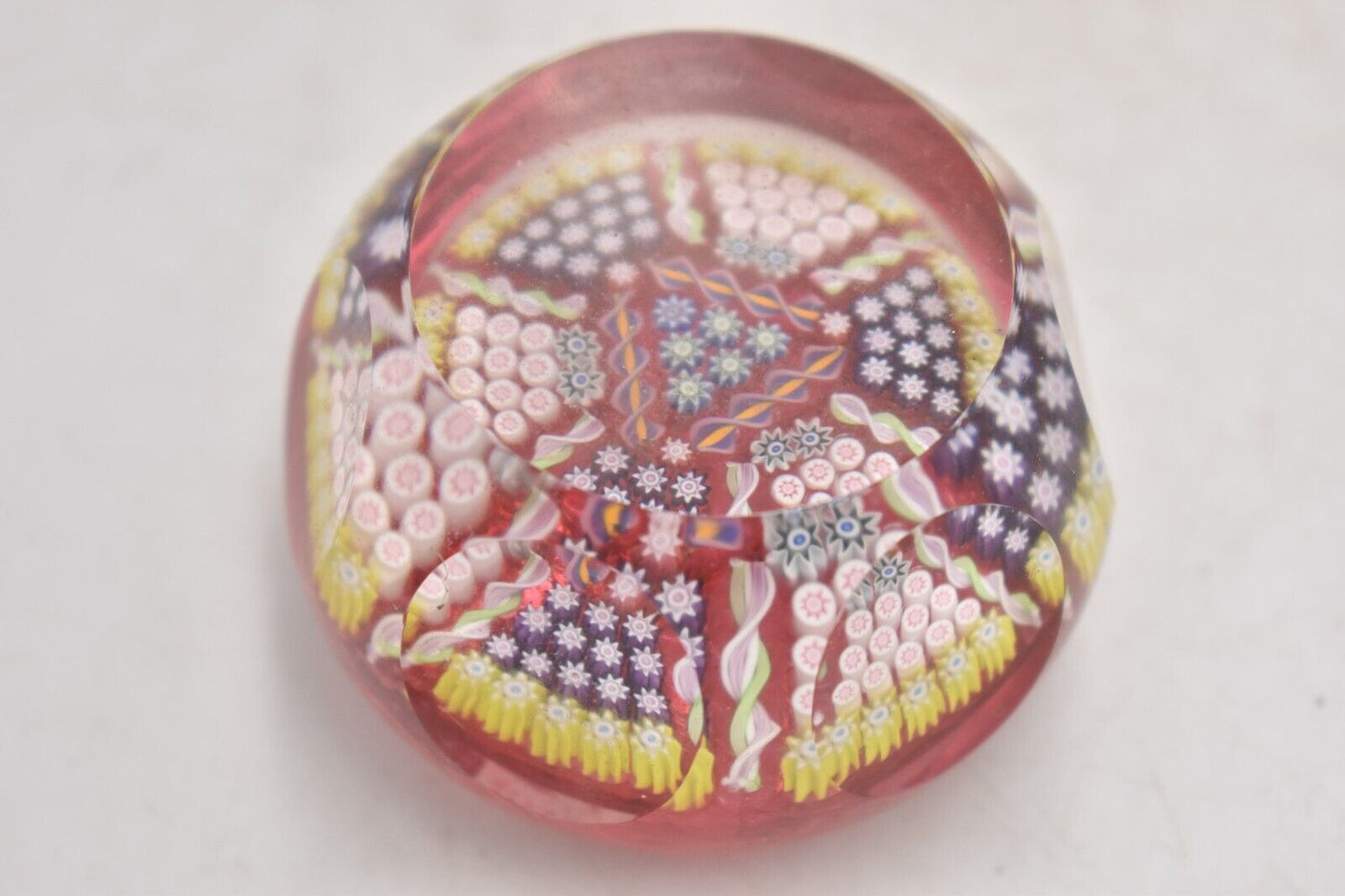Vintage Perthshire Millefiori and Radial Twist Paperweight Decorative Art Glass