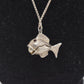 Vintage 925 Sterling Silver Fish Pendant Necklace – Italy