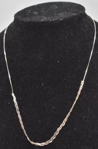 Vintage Sterling Silver 925 Braided Necklace Chain – 40cm – Italian