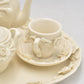Vintage Miniature 3D Rose Cream Teapot Tea Set - Decorative Collectible - 10cm