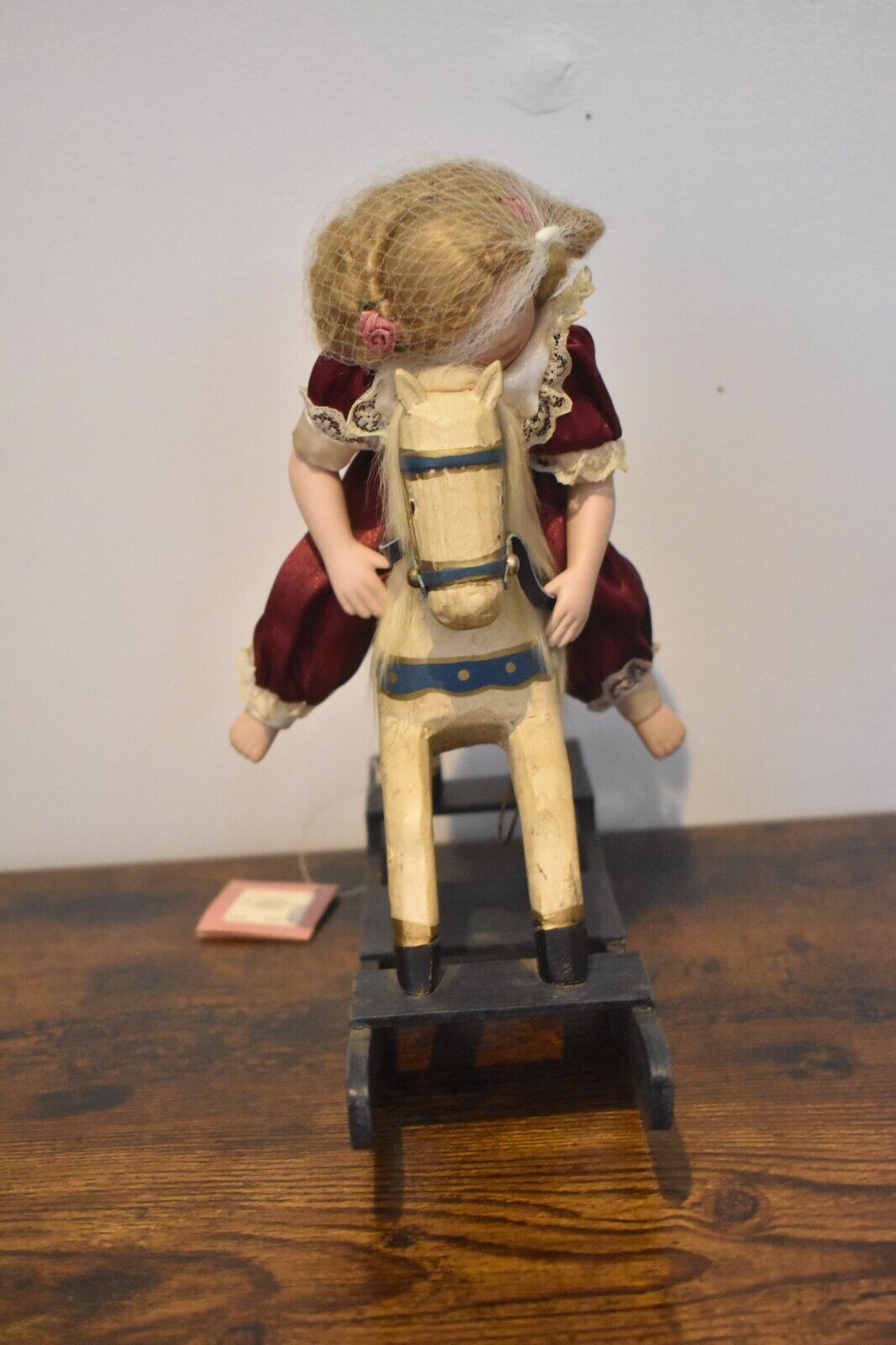Ashton Drake Porcelain Doll – Rock A Bye & Good Night – Wooden Rocking Horse