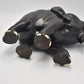Antique Vintage Black Ebony Wood Elephant Statue – Hand-Carved Figurine – 1.4KG