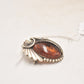 Vintage Amber and 925 Sterling Silver Ornate Brooch – Boho Design