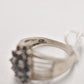 Vintage Sterling Silver 925 and Black Onyx Cluster Ring - Size U